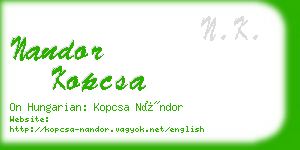 nandor kopcsa business card